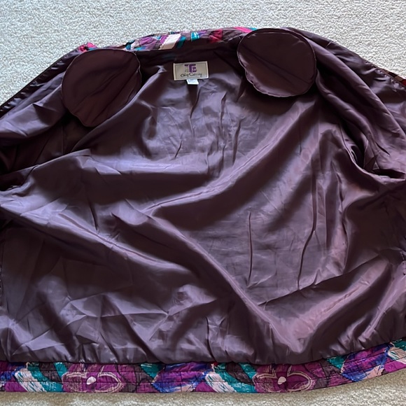 Vintage Oleg Cassini bedazzled silk Jacket 2X - Picture 9 of 13